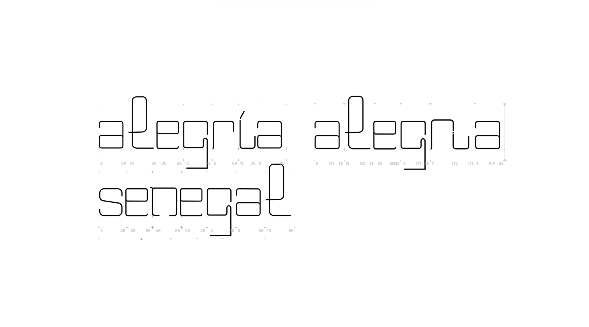 Senegalesse — detalle de glifos 11